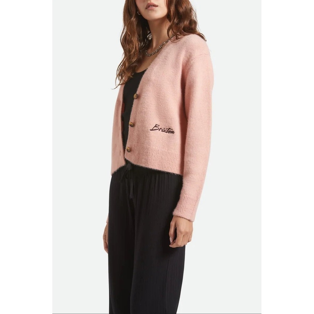 Brixton Womens Light Pink Town Cardigan Sz L New